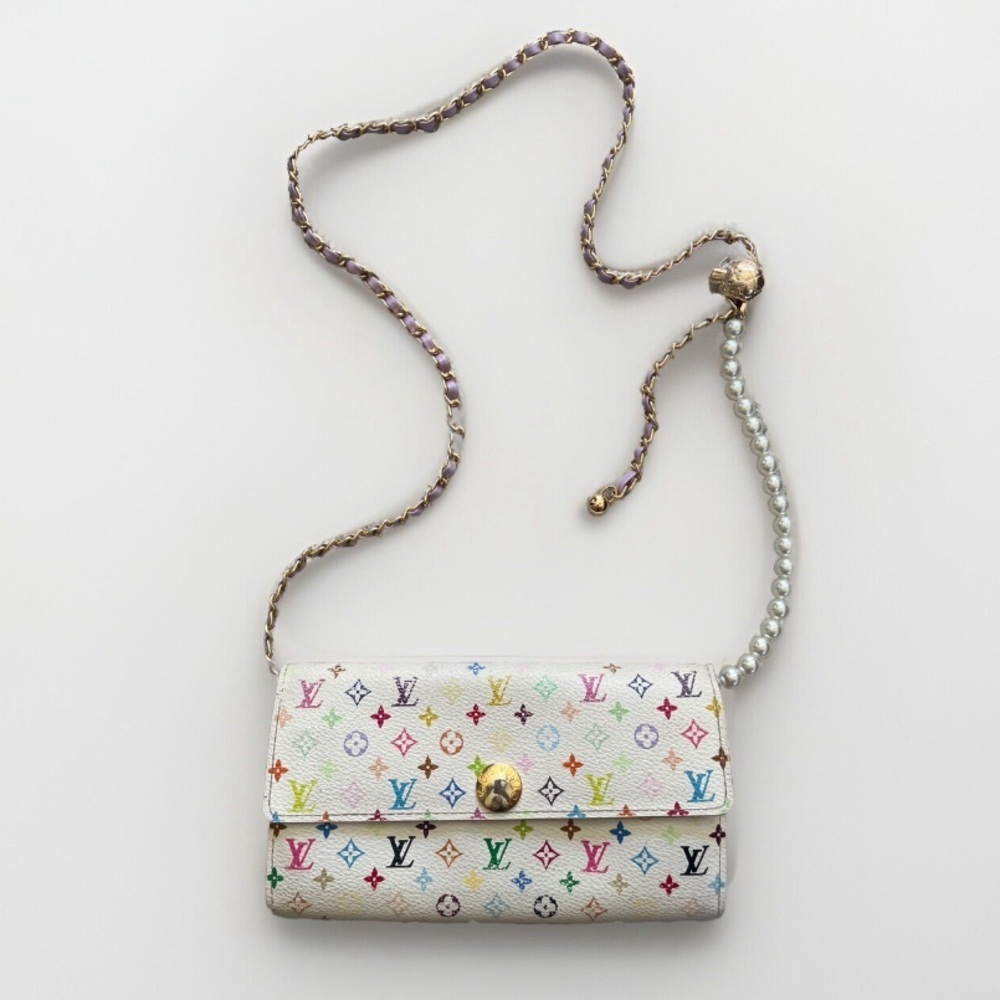 LOUIS VUITTON Takashi Murakami Wallet, Box, Dust Bag, Gift Bag. & FREE Chain EUC - Picture 5 of 17